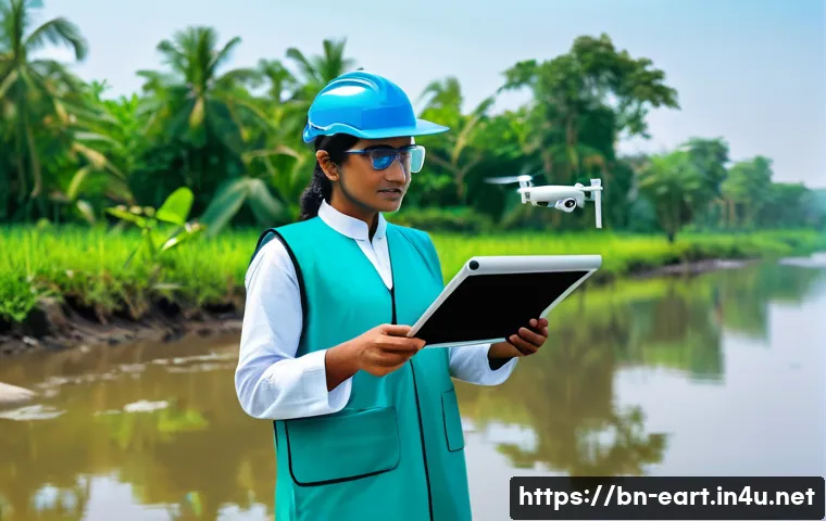 지구과학자 대학교 졸업 후 진로 - A professional Bengali environmental scientist wearing modest business casual attire and safety gear...